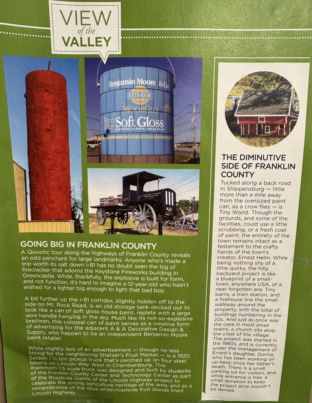 Clipping: Going big in Franklin County, frank magazine, Spring/Summer 2016