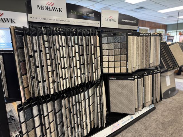 Carpet sample racks from Mohawk